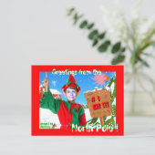 # 1 Elf Greetings van de Noordpoolkaart Briefkaart (Staand voorkant)
