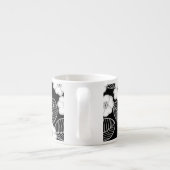 1 Espresso Mok Damask Floral Grijs Zwart Wit (Achterkant)