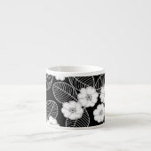 1 Espresso Mok Damask Floral Grijs Zwart Wit (Voorkant)