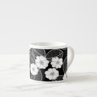1 Espresso Mok Damask Floral Grijs Zwart Wit