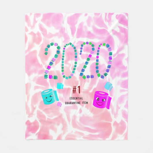 #1 Essential Quarantine Item in Roze 2 Fleece Deken (Voorkant)