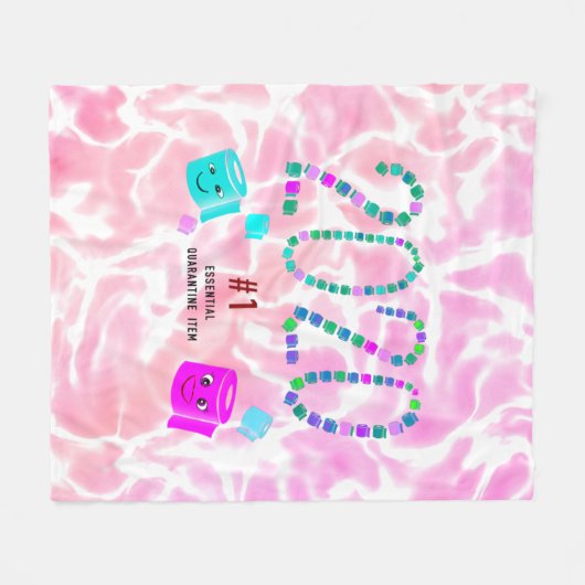 #1 Essential Quarantine Item in Roze 2 Fleece Deken (Voorkant (Horizontaal))