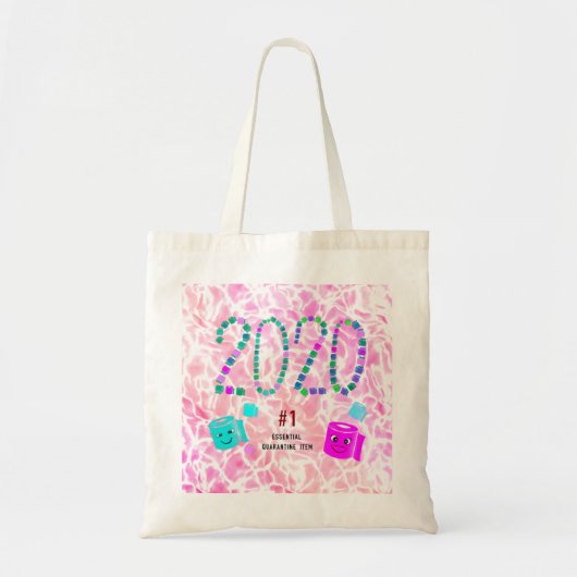 #1 Essential Quarantine Item in Roze Tote Bag (Voorkant)