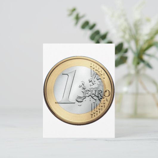 1 EURO-munt Briefkaart (Staand voorkant)