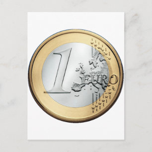 1 EURO-munt Briefkaart