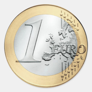 1 EURO Munt Ronde Sticker