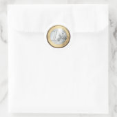 1 EURO Munt Ronde Sticker (Tas)