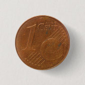 1 eurocent muntknop ronde button 3,2 cm (Voorkant)