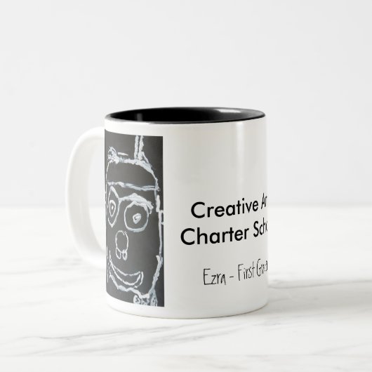 1-Ezra-Mok Tweekleurige Koffiemok (Voorkant links)