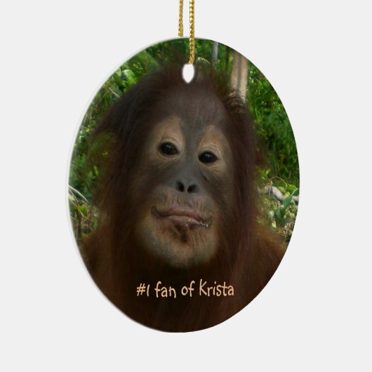 #1 fan van Krista Orangutan Keramisch Ornament (Rechts)