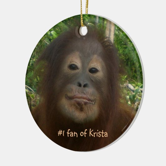 #1 fan van Krista Orangutan Keramisch Ornament (Links)