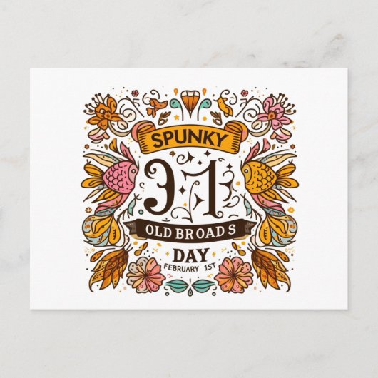 1 feb - Spunky Old Broads Day Briefkaart (Voorkant)