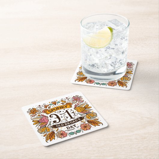 1 feb - Spunky Old Broads Day Kartonnen Onderzetters (Insitu)