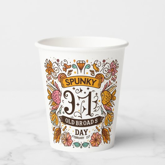 1 feb - Spunky Old Broads Day Papieren Bekers (Voorkant)