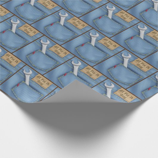 #1 Fix It Guy Moersleutel in Jean Pocket Cadeaupapier (Hoek)