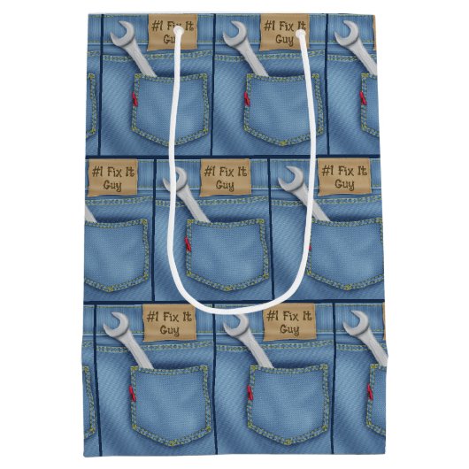 #1 Fix It Guy Moersleutel in Jean Pocket Medium Cadeauzakje (Achterkant)