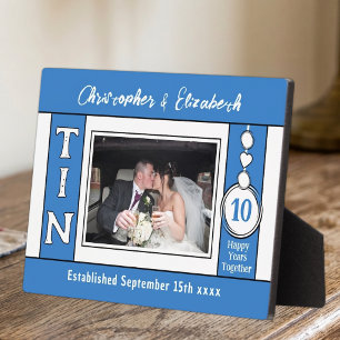 1 foto 10e jubileum blauw fotoplaat