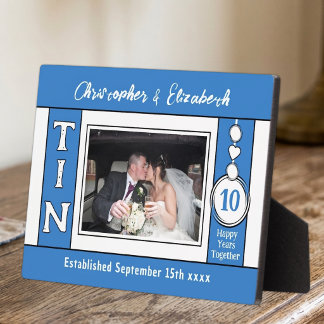 1 foto 10e jubileum blauw fotoplaat