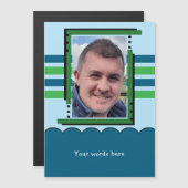 1 foto aangepaste tekst blauw groen magnetische ka magnetische uitnodiging (Voorkant / Achterkant)