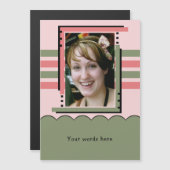 1 foto aangepaste tekst groen roze magnetische kaa magnetische uitnodiging (Voorkant / Achterkant)