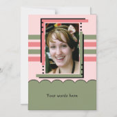 1 foto aangepaste tekst groen roze magnetische kaa uitnodiging (Voorkant)