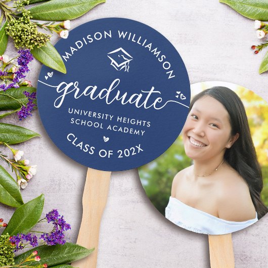 1 Foto Afstuderen Blauw Modern Schuingeschrift Har Handwaaier