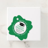 1 Foto Afstuderen Dank u Groen en Wit Fancy Bedankjes Labels (In situ)