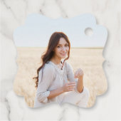 1 Foto Afstuderen Dank u Royal Blue Fancy Bedankjes Labels (Achterkant)