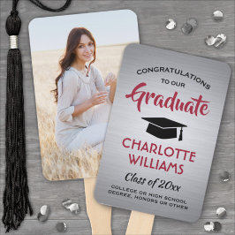 1 Foto-Afstuderen Elegant, grijs rood zwart gebors Handwaaier