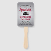 1 Foto-Afstuderen Elegant, grijs rood zwart gebors Handwaaier (Voorkant)