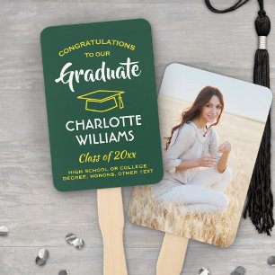 1 Foto Afstuderen Elegant Groen Goud Geel Handwaaier