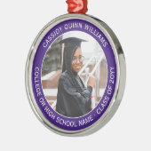 1 Foto Afstuderen Elegant Modern Paars en White Metalen Ornament (Links)