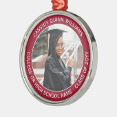 1 Foto Afstuderen Elegant Modern Red en White Metalen Ornament (Links)