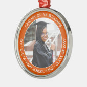 1 Foto Afstuderen Elegant Modern Sinaasappel en Wi Metalen Ornament (Links)