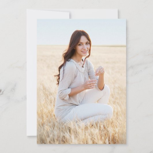 1 Foto Afstuderen Elegant Paars & Gold Yellow Save The Date (Achterkant)