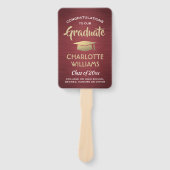 1 Foto Afstuderen geborsteld Bourgogne Red Gold Wh Handwaaier (Voorkant)