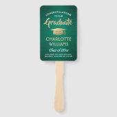 1 Foto Afstuderen geborsteld Groen goud en wit Handwaaier (Voorkant)