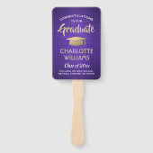 1 Foto Afstuderen geborsteld Paars goud en wit Handwaaier (Voorkant)