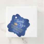 1 Foto Afstuderen Hartelijk dank Blue Gold White F Bedankjes Labels (In situ)