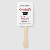 1 Foto Afstuderen Modern Red Black en White Handwaaier (Voorkant)