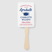 1 Foto Afstuderen Modern Red White en Blue Handwaaier (Voorkant)