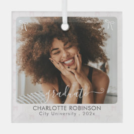 1 Foto Afstuderen roze boog achtergrond Glas Ornament