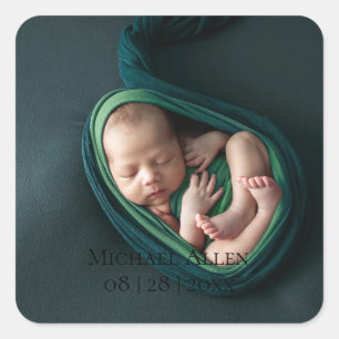 1 Foto Baby Geboorte Aankondiging Sticker