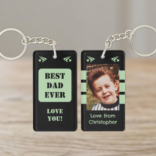 1 foto beste papa ooit liefde voor jou zwart groen sleutelhanger