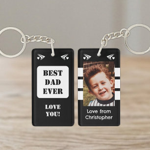 1 foto beste papa ooit lieverd zwart wit sleutelhanger