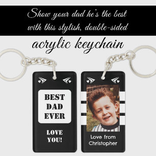 1 foto beste papa ooit lieverd zwart wit sleutelhanger