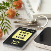 1 foto Beste papa ooit van je houden Zwart Geel Sleutelhanger (Voorkant Rechts)