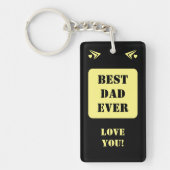 1 foto Beste papa ooit van je houden Zwart Geel Sleutelhanger (Voorkant)