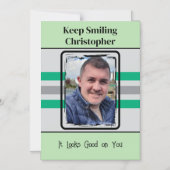 1 foto Blijf glimlachen groene magnetische kaart Magnetische Uitnodiging (Voorkant)