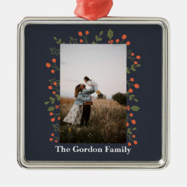 1 Foto botanische feestdag Holly Moderne Kerstmis Metalen Ornament